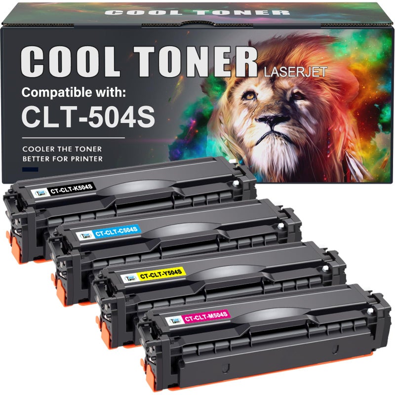 Cool Toner Compatible Toner Cartridge Replacement for Samsung CLT-K504S CLT-504S for Samsung Xpress C1860FW C1810W SL-C1860FW SL-C1810W CLX-4195FW CLP-415NW Printer (Black Cyan Yellow Magenta, 4-Pack) - Image 1
